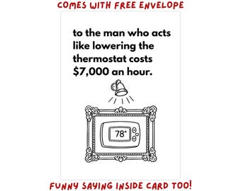 Funny Father's Day Gifts from Kids Wife Daughter Son Dad Thermostat A/C Gag Gifts for Him Husband Stepdad Bonus Dad Sarcastic Card Dad Jokes