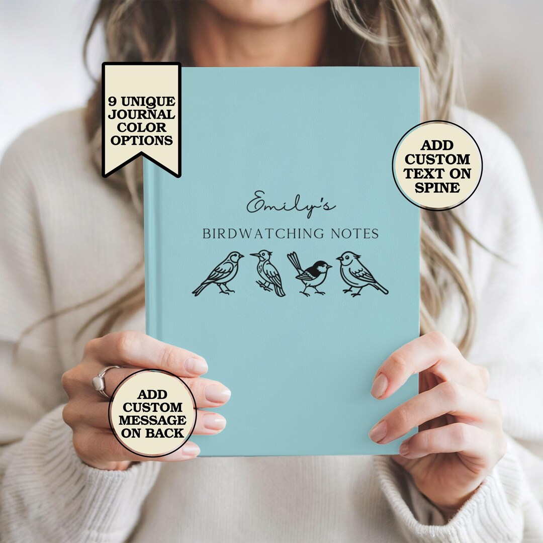 Custom Bird Watching Journal Gifts Bird Lovers Birdwatching Notebook ...