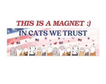 Cat Bumper Magnet Funny Car Accessories Cat Car Decal In Cats We Trust American Flag Y2K Unhinged USA Vehicle Gag Gifts Decor Meme Gen Z Fun