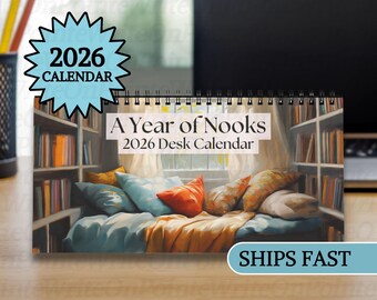 Cozy Book Desk Calendar 2026 Bookish Gifts for Reader Women Book Lover Gift Reading Calendar Book Club Librarian Christmas Gifts Bookworms