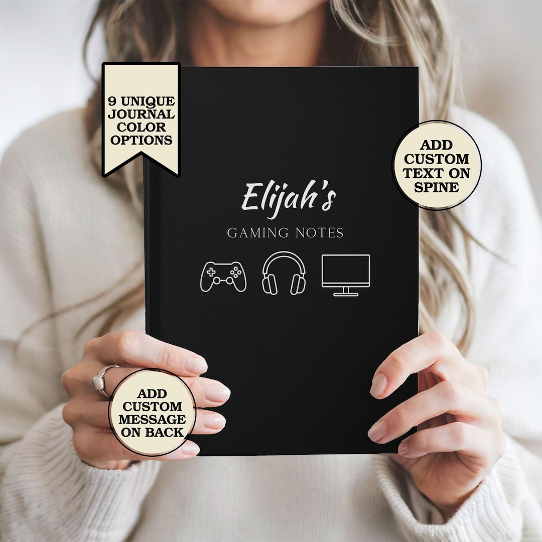 Custom Gaming Journal for Men Women Personalized Gamer Gifts for ...