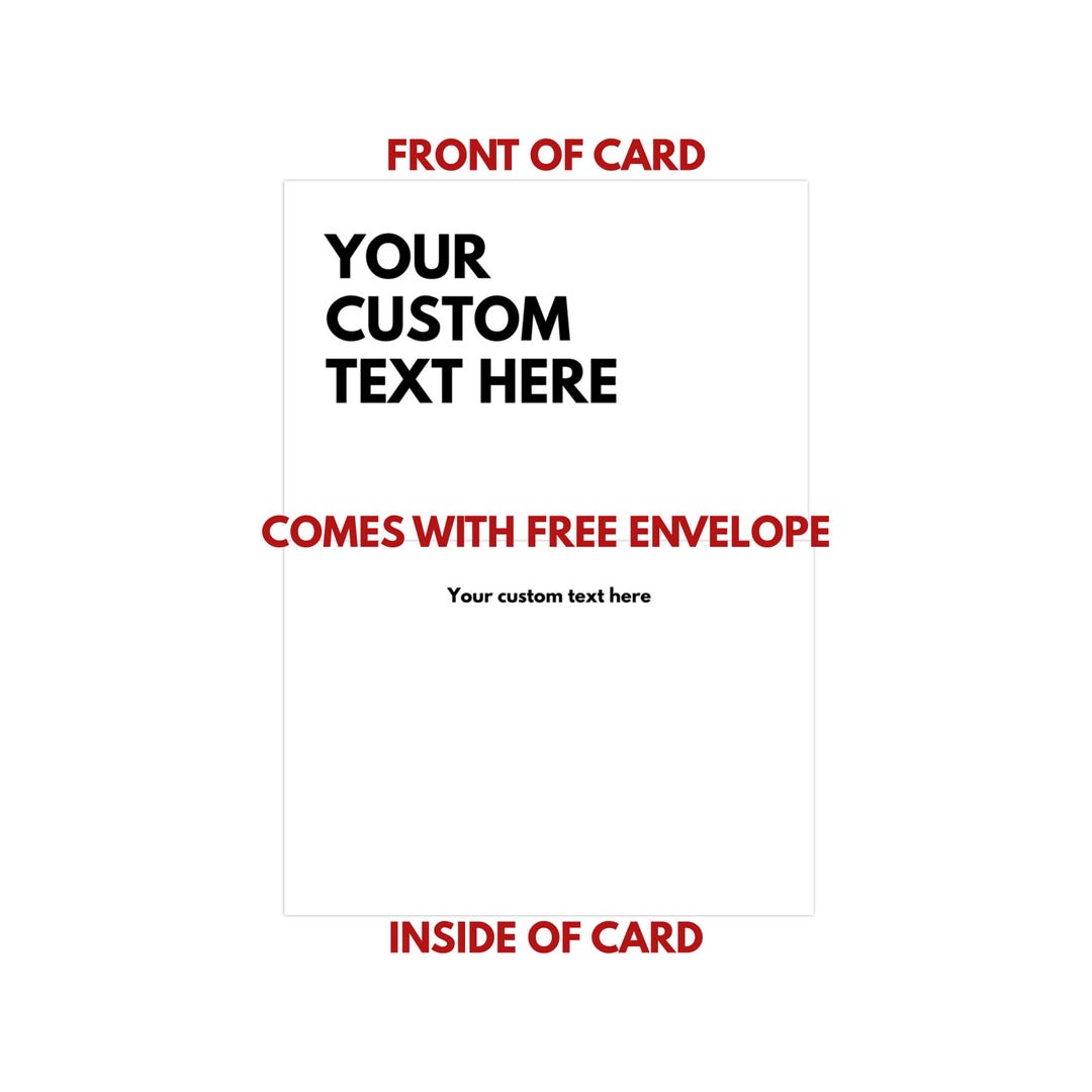 Custom Caption Card Custom Greeting Card Fully Personalized Cards for Birthday Anniversary ...