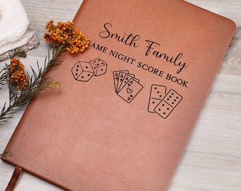 Custom Family Game Night Gifts Personalized Vegan Leather Score Book Families Board Game Lover Christmas Gift Gaming Couples Fun Gamenight