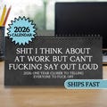 Funny 2026 Desk Calendar Office Work Humor Gifts Coworkers Manager Friend Swear Demotivational Affirmations Calendar White Elephant Gag Gift