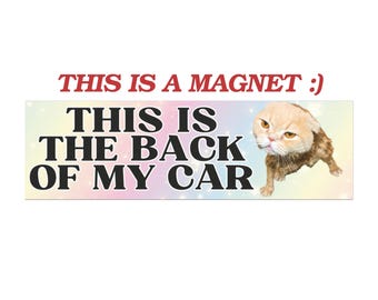 Funny Unhinged Car Magnet Weird Y2K Bumper The Back of My Car Magnet Sticker Cute Car Decorations Gift Anxious Bad New Driver Gen Z Memes