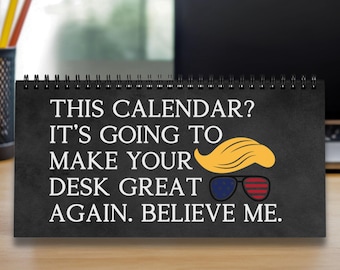 Funny 2025 Trump Desk Calendar Office Work Humor Gift Coworkers Manager Friend Trump Lover Supporter Desk Decor White Elephant Gag Gift MAGA