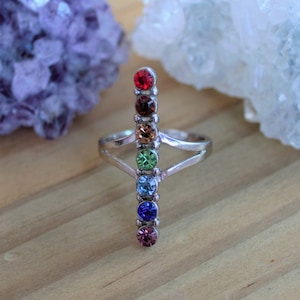 Chakra Ring // 7 Chakra Gemstone Ring // Meditation Ring