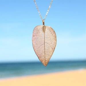 24k Gold Plated Natural Leaves Necklaces /  Natural Leaf Necklace / Leaf Pendant / Real Leaf Necklace / Nature Jewellery / Boho Jewelry