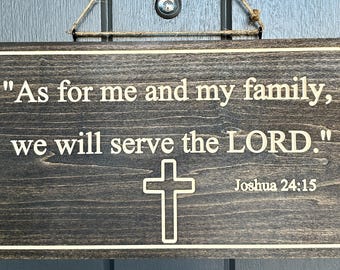 Letrero de madera para la puerta principal con versículo bíblico