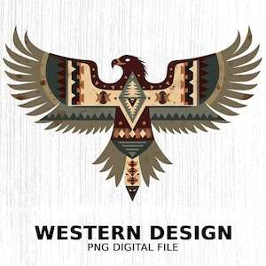 Western Eagle Aztec png, Country Western png DTF, Tribal Eagle Graphic Digital Download, Southwestern Art png, Western Art DTF png