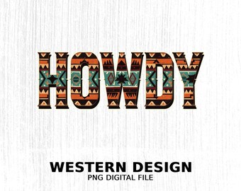 Retro Western Aztec PNG: Country Cowgirl Sublimation T-Shirt Design (Digital File)