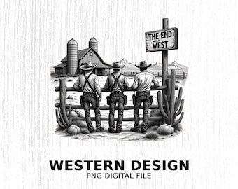 Retro Western Design: Wild West Cowgirls PNG | Sublimation T-Shirt Design | Country Cowgirl Graphic