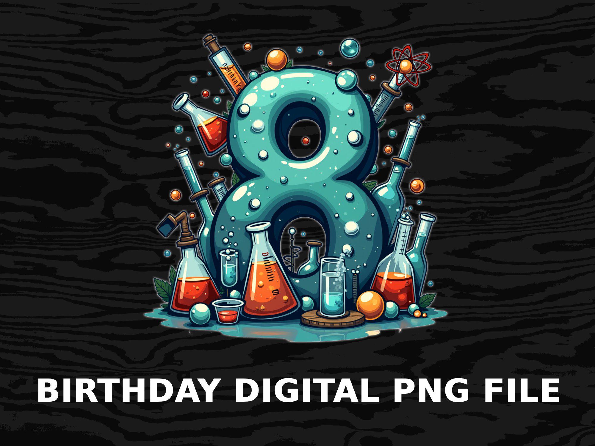 Science Themed Birthday Digital PNG, Science Birthday Printable ...