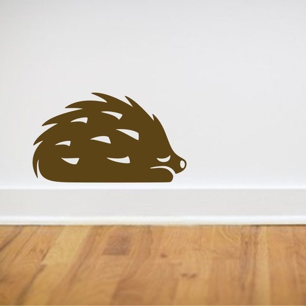 Brown Hedgehog vinyl wall decal from Fairytale Forest Scene