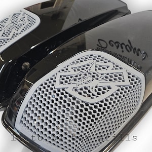 14+ 3D shark emblem bag speaker grills