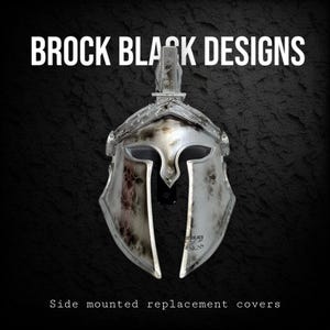 Custom Harley-Davidson horn cover with 3D spartan helmet