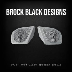 Road Glide inner 3D shield emblem speakers covers set