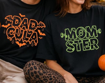 Momster and Dadcula Matching Halloween Shirts, Couples Halloween Shirts, Momster Shirt, Dadcula Shirt, Halloween Comfort Color Shirt