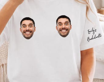 Custom Groom Face Bachelorette Sleeve Print Shirts, Groom Face Shirt, Personalized Bridal Party Shirts, Bachelorette Shirts Bride To Be