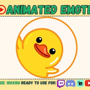 Twitch PEDRO DANCING DUCK Sottotitoli animati Emote che si dimena Animale che salta Cerchio rotondo Emoticon/Emoticon che si flette Danza/Meme Tiktok Flex/Streaming