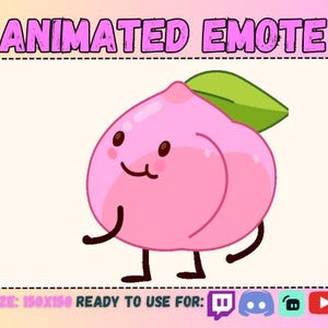 Twitch SEXY ASS PEACH Emote Animated Sub Sex Twerk Emoticon/Shiny Charming Wow Omg Emotes/Cuisine Meal Snack Diet Edible/Lol Streaming Emoji