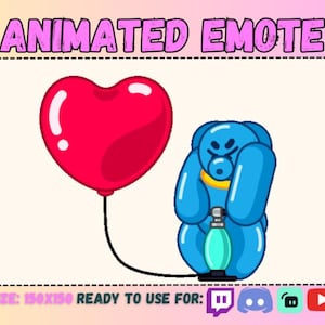 1 TWITCH DOG LOVING Animated Sub Emote/Blue Air Balloon Doggie Ankward Puppy Butt/Pup Whelp Cub/Like Pet Party Ball/Oops Twerk Slap Ass Love