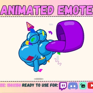 Twitch DOG HYPING WHISTLE Animated Sub Emote/Blue Air Balloon Doggie Puppy Butt/Pup Whelp Cub/Like Birthday Pet Party Ball/Hype Jump Love <3