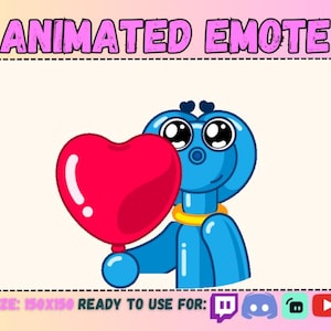 1 TWITCH DOG LOVING Animated Sub Emote/Blue Air Balloon Doggie Ankward Puppy Butt/Pup Whelp Cub/Like Pet Party Ball/Oops Twerk Slap Ass Love