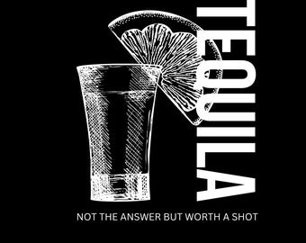 Camiseta gráfica divertida de chupito de tequila: regalo de camarero