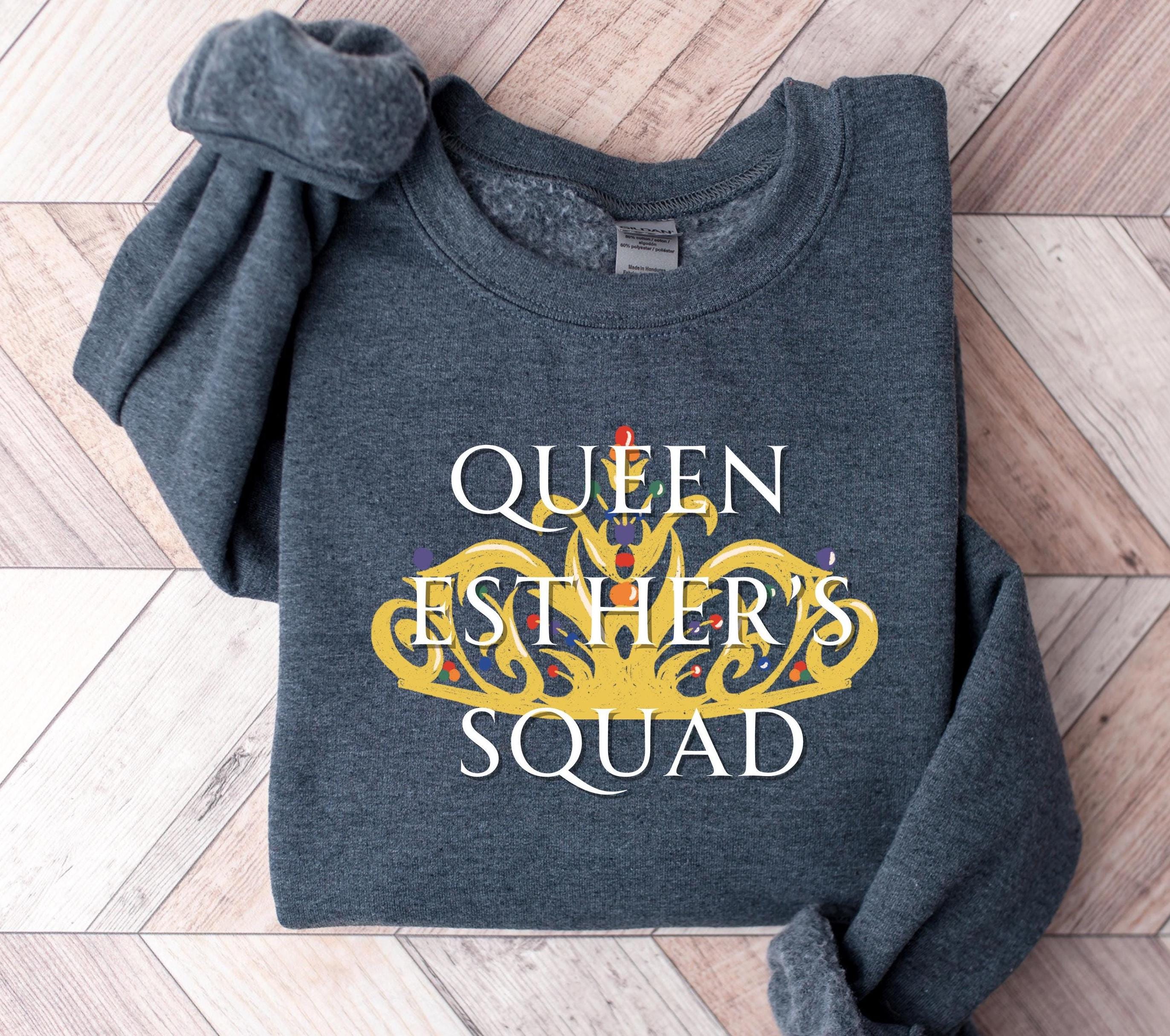 Queen Esther's Squad Sweatshirt, Purim Holiday Shirt, Purim Sameach Sweatshirt, Jewish Holiday Shirt, Jewish Gifts, Purim Costume Shirt