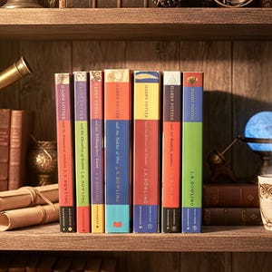 Complete 7-volume set of J.K. Rowling's Harry Potter series, Paperback