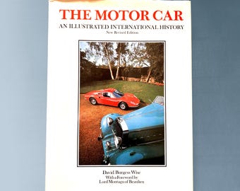 The Motor Car, An Illustrated International History, 1979, Hardcover, Vintage Coffee Table Book