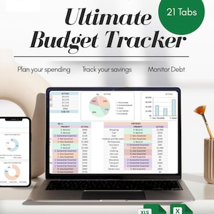 Annual Budget Spreadsheet Excel Google Sheets Budget Template Monthly Budget Tracker Financial Planner Debt Tracker