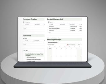 Customer Relationship Management Dashboard (CRM), Digital Notion Templates, Notion Planner