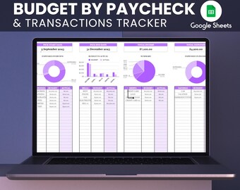 Etat nach Gehaltsscheck, finanzielle Google-Arbeitsblätter, digitaler Download,Finance Tracker