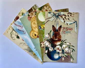 Five Friendly Easter Greetings - Postcards