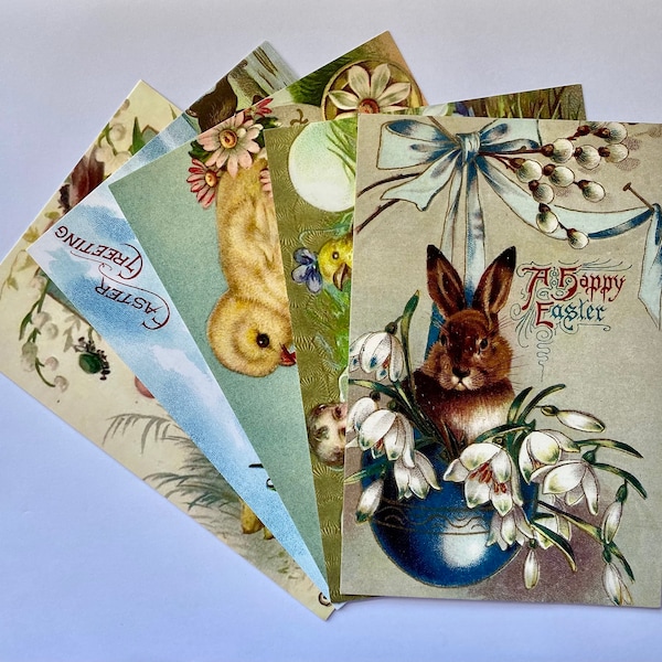 Five Friendly Easter Greetings - Postcards