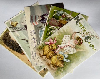 Five Adorable Easter Beauties Postcards