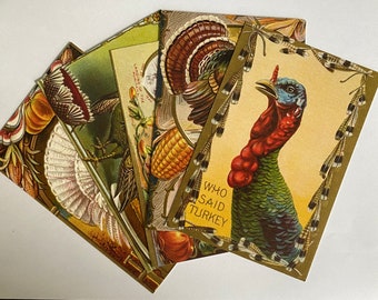Five Tom Turkey Thanksgiving Cards