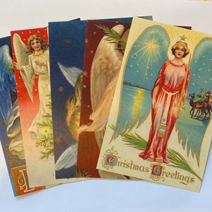 Cinque cartoline degli angeli di Natale