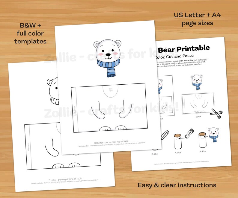Polar Bear Toilet Roll Craft: Winter Cut & Paste Activity (digital ...