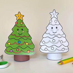 Albero di Natale stampabile! - Lavoretti per bambini da ritagliare e incollare, divertimento da colorare, decorazioni natalizie in carta, lavoretti con rotoli di carta igienica, decorazioni fai da te, download immediato