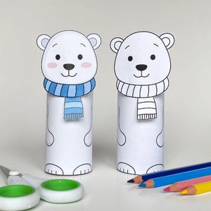 Polar Bear Toilet Roll Craft: Winter Cut & Paste Activity (Digital Download)