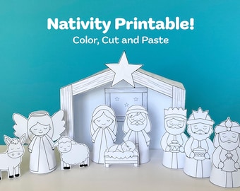 Printable Nativity Scene: Christmas Paper Dolls Craft (Digital Download)