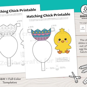Easter Egg Craft! Cut and Paste Printable, Kids Coloring Activity ...