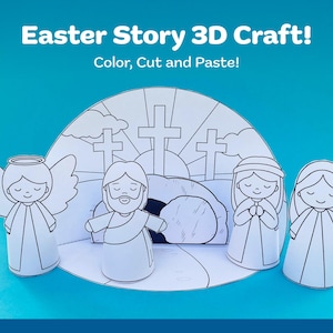 Easter Story 3D Craft: Kids' Bible Lesson Activity (Digital Download)