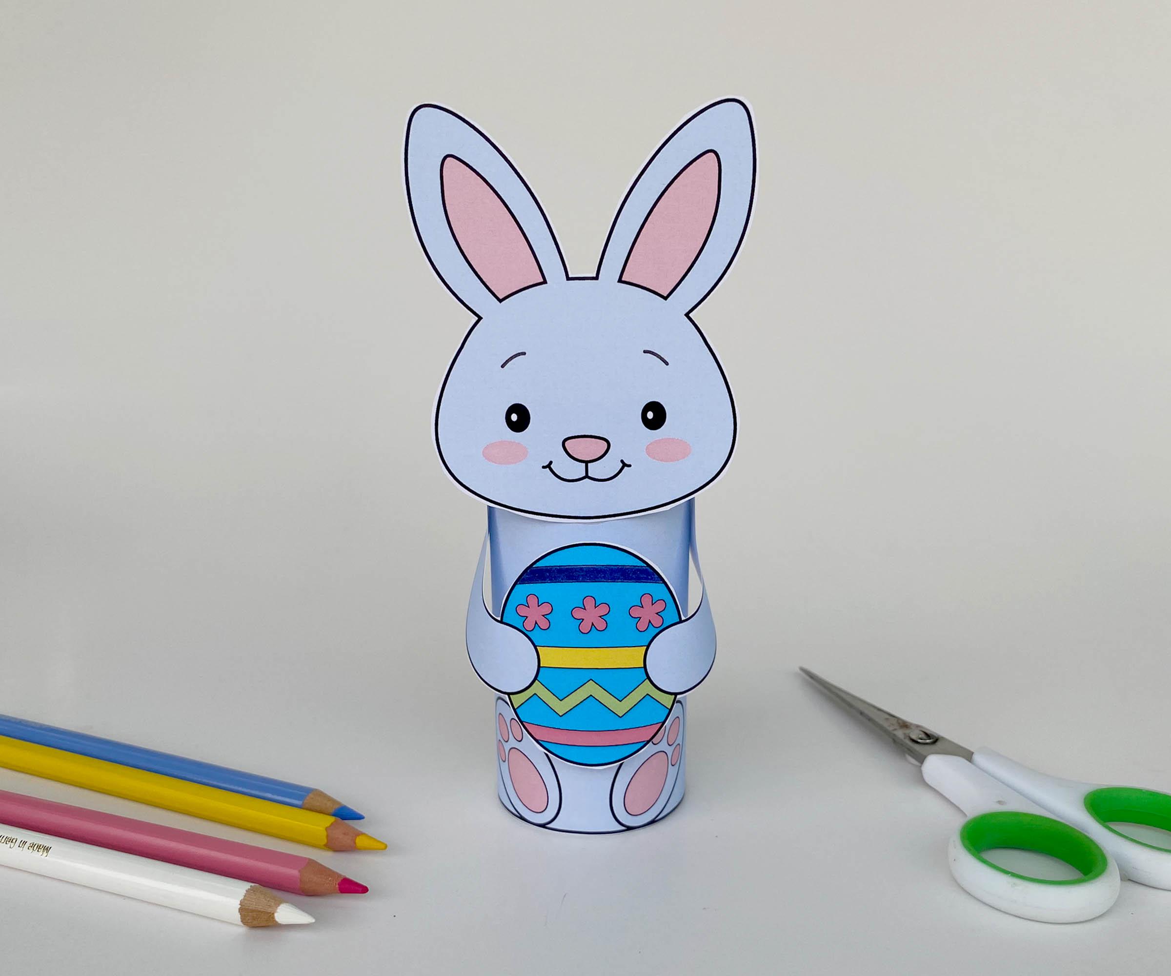 Easter Bunny Craft! Printable Cut and Paste Activity for Kids - DIY ...