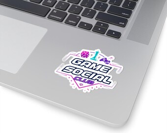 Game Social Club Sticker | Gaming Logo Kiss-Cut Sticker, Dice & Controller Design
