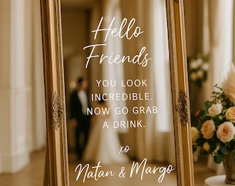 Vinilo personalizado para bodas: letreros, espejos y decoración de cristal.