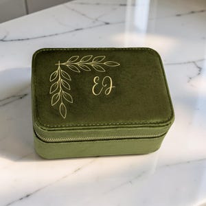 Personalized Velvet Travel Jewelry Box • Custom Bridesmaid Gift